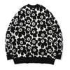 Suéteres masculinos suéter moda moda 90s flores malha jumper streetwear masculino hip hop harajuku malha casual malha