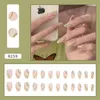 Faux ongles 24 pièces/ensemble presse courte sur la pointe des ongles avec des conceptions de colle détachable réutilisable faux bâton-sur Art bricolage conseils