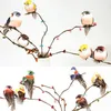 Garden Decorations 6pcs Cute Artificial Decoration Bird Model DIY Sparrow Colorful Mini Foam Feather Tit Craft Birds Emulation