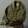 Giacche da uomo American Retro Autumn Srping Casual Multi Pocket Jacket Military Army Style 4 Bag Cargo Suit Cappotto da lavoro Streetwear