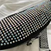 Evening Bags 2023 Fashion Exquisite Rhinestone Waist Belt Bag Women Chest Pack Shoulder Simple Crossbody PU Leather Bling