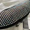 Abendtaschen 2023 Mode Exquisite Strass Taille Gürteltasche Frauen Brusttasche Schulter Einfache Crossbody PU Leder Bling