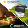 Lampy ścienne na zewnątrz Lights Solar Lighting Lighting Solar Stopień Światło Wodoodporne ogrodzenie światła na patio po schodach po ścieżce weranda, ciepły biały/kolor