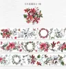 Gift Wrap Flowers Hidden In Leaves Crystal PET Washi Tape Journal Collage Materila DIY Scrapbooking Card Making Decorative Plan Sticker