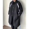 Trench da uomo Giacca a vento Giacca lunga oversize allentata Streetwear Vintage Black High Street Casual Capispalla maschile 230331