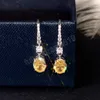 Dainty Dangle Colkings for Women White/Yellow/Różowy owalny CZ wisiorek codziennie noszenie delikatne akcesoria impreza biżuteria modowa