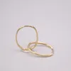Hoop Earrings Real Pure 18K Yellow Gold Special Glossy U 1.5-1.7g For Men Woman Lucky Gift