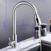 Kitchen Faucets Brushed Nickel Kitchen Faucet Single Hole Pull Out Spout 360 Degree Rotating Mixer Stream Sprayer Head And Cold Mixer Tap 230331