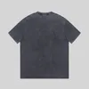 2023 Лето новая футболка с коротким рукавом двойной прядь ткань 3D-буква рубашка с печеночной футболкой для женской круглой шеи Оригинальная толстовка Поло рубашка