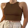 Sommer Frauen T -Shirts Crop Top sexy Designer Marke Sport Schulter schwarzer weißer Tank lässige ärmelloses Rückenfreie T -Shirt -Shirts