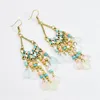 Dangle Earrings Classic Vintage Women&#39;s Colorful Crystal Beads Long Tassel Metal Fashion Jewelry Bohemia Wedding Hangers