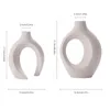 Wazony ceramiczny ornament 2pcs Ustaw kreatywny elegancki kształt kwiat kwiat do salonu wystrój wnętrza hydroponiczna suszarka