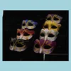 Party Masks Halloween Mask Venetian Masquerade Uni Sparkle Mardi Gras Cosplay Gift Mix Mix Color Drop Delivery Home Garden Festi DHK7O