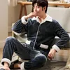 Indumenti da notte da uomo Est Inverno Addensare Caldo Pigiama di flanella Set Maschile Manica lunga Plus Size Homewear Casual Pigiama Pijama