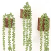 Flores decorativas 76 cm 29 polegadas Três galhos verdes Videira suculenta artificial verde para a decoração de festa de casamento Wall Hanging Christmas