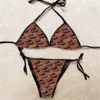 Kvinnors badkläder Bikinis Set Sexiga tjejer Baddräkt Fashion Summer Beach Swimsuit Letter Mönster Kvinnor Simmar underkläder