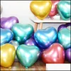 Inne świąteczne zapasy imprezy w kształcie serca balon lateksowy 50pcs/torba 10 cali 2,2 g metalowych balonów urodzinowe festiwal walentynki d dhcst