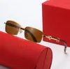 Novos óculos europeus e americanos Kajia Metal Metal Ficl Full original Wood Leg Sunglasses