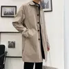 Trench da uomo M5XL Cappotto taglie forti Vestibilità ampia Risvolto lungo Giacca a vento monopetto Bottone Soprabito Abbigliamento uomo XXXXXL 230331