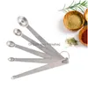 Measuring Tools 5Pcs/Set Stainless Steel Round Spoons Kitchen Baking For Liquid Powder Cake Cooking Tool Hhaa613 Drop Delivery Home Dh7Yg