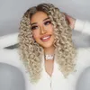 Syntetiska peruker Easihair spets frontala peruker afro kinky lockigt för svarta kvinnor cosplay lolita syntetisk naturlig brun ombre blondin 230227