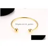 Chain New Fashion M Signature Open Size Bangle Bracelet For Women Gold Rose Stainless Steel Cuff Charm Valentines Day Jewelr Dhgarden Dhxoc