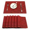 PVC Placemats laváveis ​​Teclados de vinil placemat tapetes para mesa de jantar resistente a calor Tapetes de mesa resistentes a manchas