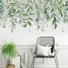 Stickers muraux Aquarelle Plante Verte Vigne Sticker Mural Feuille Verte Sticker Pour Salon Chambre Décoration Amovible Decal 230331