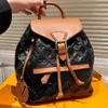 2023 New Designer Backpack Classic Letter Women's Casual Leather Backpack European and American Trend Soft Backpack Printed Handbag