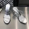 Metallic zilveren tandvorm Gebeeldhouwde pantoffels Sandaal met hoge hakken Open tenen Slides Narrowband Fashion Wedge pantoffel voor streetstyle dames luxe designer schoenen