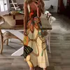 Casual Dresses Women Plus Size Printed Dress Daily Loose Sleeveless Vintage Bohemian V Neck Elegant Maxi Summer