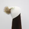 Beanies Beanie/Skull Caps Cashmere Hat Women Fashion Angora Knitted Pom Beanie