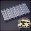 Baking Moulds Mods Bar Lattice Chocolate Mold Transparent Hard Plastic Mod Candy Molds Food Grade Wholesale One Up Wrapper Tin Alumi Dhxj5