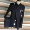 Erkek Suit 2023 Avrupa Amerikan artı boyutlu takım elbise iki parçalı (ceket pantolonu) stand-up iş partisi adam erkek