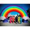 Arco de arco-íris inflável de publicidade com ventilador para decoração de festa de casamento