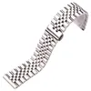 Bracelets de montre Bracelet Bracelet argent poli accessoires en acier inoxydable 16 18 19 20 21 22mm Bracelet en métal massif montre