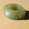 Klusterringar naturliga Hetian Green Jade Ring handskårna utsökta drakemän smycken gåva Jadeite