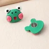 Stud Earrings Cute Cartoon Frog For Women Fine Jewelry Kawaii Animal Resin Green Ear Studs Female Girls Octopus Whale