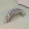 Bagues de mariage vagzeb luxe femelle gros cristal rond fiançailles mignon couleurs argentées zircon pierre vintage pour les femmes