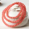 Strand 2023 Ly Ly Genuine Natural Rhodocrositic Stone Stop Stop Bracelete Rios redondos Mulheres CHARM CHARM CRISTAL DE 6MM