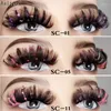 Falsche Wimpern 8d Farbiger Schmetterlings-Glitter Natürliches Bühnen-Make-up Faux Nerz Glänzend Dicke Übertriebene Pailletten Gefälschte Wimpern