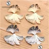 Stud Vintage Big Ginkgo Leaves Drop Dangle Earrings For Women Boho Sier Gold Punk Alloy Leaf Earring Hanging Statement Fashi Dhgarden Dh4P6