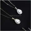 Pendentif Colliers Zircon Cubique Teardrop Collier Goutte D'eau Classique Pour Les Femmes Sier Chaîne En Or Designer Bijoux Necklacez Dhgarden Dhks9