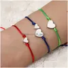 Keten Nieuwe aankomst Maak een wenskaart armbanden mode colorf touw armband roestvrijstalen vergulde hart charme voor vrouwen me dhgarden dh9sm