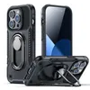 Apple Phone Cases For iphone 14 plus Pro Max Fall Protection Case with Ring Holder Zinc Alloy Rotation Mobilephone Stand Shockproof Durable Man Armor Back Cover