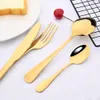 Dinnerware Sets Rainbow Stainless steel 24 piece tableware knife fork coffee spoon Western food 230331