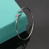 202318k Gold Crystal Double T Cuff Bracelet Women's High End Diamond Bracelet High Quality Designer Jewelry