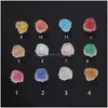 Stud New Irregar Crystal Cluster Flower Resin Mold Colorf Druzy Earring For Women Girls Valentines Day Jewelry Drop Delivery Dhgarden Dhvnu