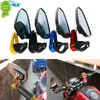 Novo 1 par de 1 par 7/8 "22mm Motocicleta Espelhos traseiros de vidro azul universal Broca final espelho de bicicleta espelho de bicicleta traseira