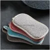 Sponges Scouring Pads Double Sided Kitchen Cleaning Towel Kitchenware Brushes Anti Grease Wi Rags Absorbent Washing Dish Cloth Acc Dhih7